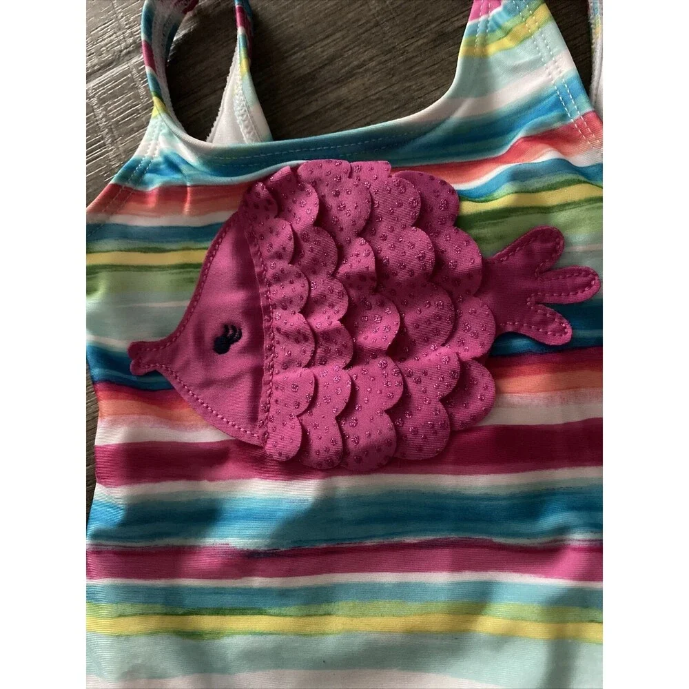 Gymboree Toddler Baby Girl Fish Bathing Suit Swim One Piece Size 2T